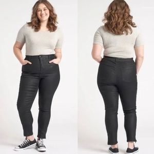 Universal Standard Meuse Resin Jeans Women’s Size 12 High Rise Coated Ankle Zip